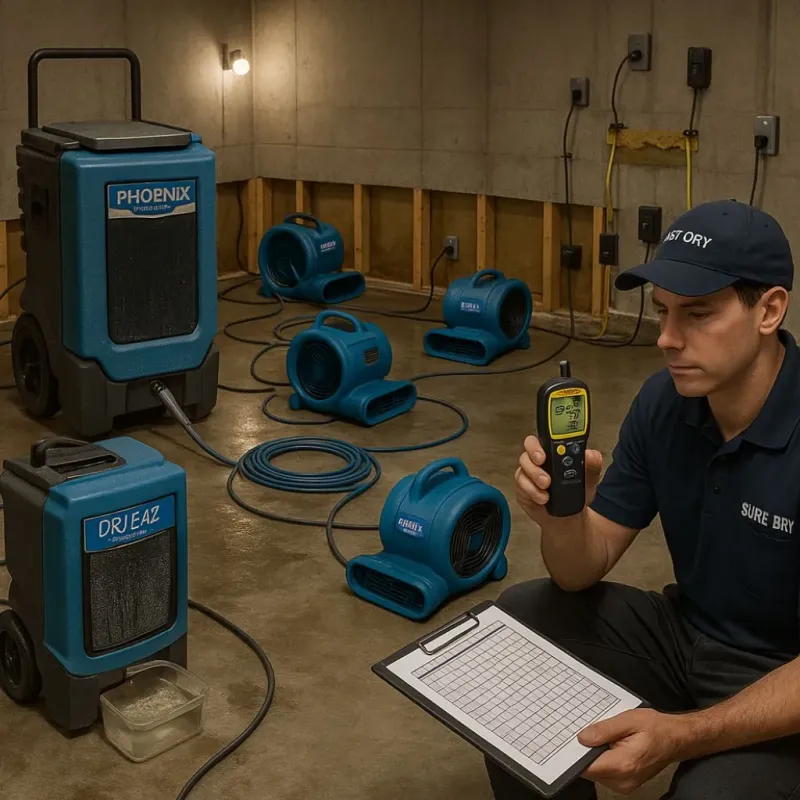 Structural Drying and Dehumidification process in Monroe North, WA